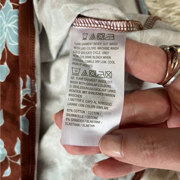 New AnyBody Puff-Sleeve Floral Printed Knit Top Oversized Relaxed Fit Sze M - Picture 11 of 13